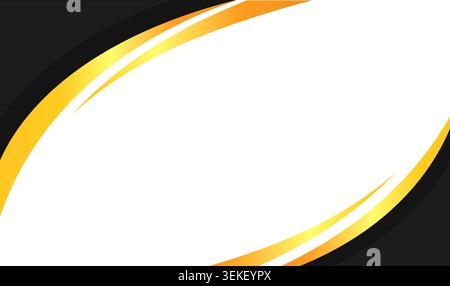 Abstract black and gold curved design on white background. Ideal for business cards, posters, premium web design, and luxury presentations. Stock Vector