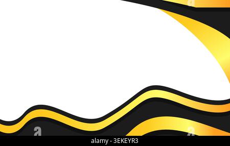 Black gold wavy lines create an elegant abstract background with rich textures. Ideal for luxury branding, website design, and packaging. Stock Vector