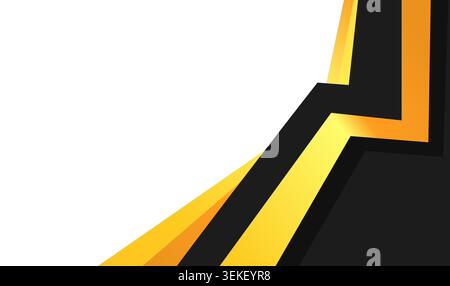 Abstract black and gold design with sleek angular shapes. Ideal for backgrounds, branding, or modern graphic projects. Stock Vector