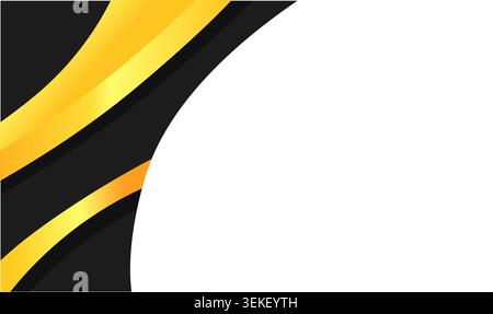 Black gold abstract banner with opulent hues on a luxurious white background. Suitable for high-end designs, luxury brands, and elegant promotions. Stock Vector
