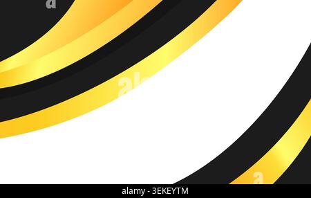 Background design with geometric shapes in black, gold gradients, and white. Suitable for modern projects, web design, branding, and presentations. Stock Vector