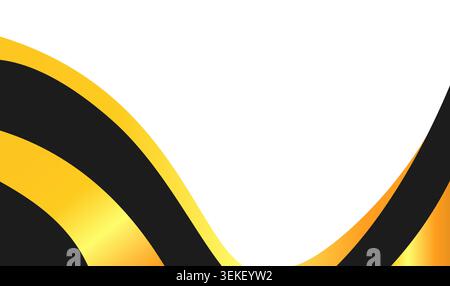 Black gold waves elegantly flow in textures on white background. Ideal for energy, luxury, or abstract design projects. Stock Vector