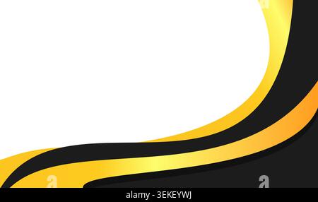 Black gold luxury curve on white background. Ideal for upscale invitations, branding, packaging, and product showcases. Stock Vector