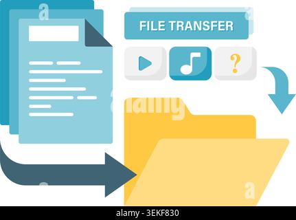 Online file sharing, online interaction Stock Vector
