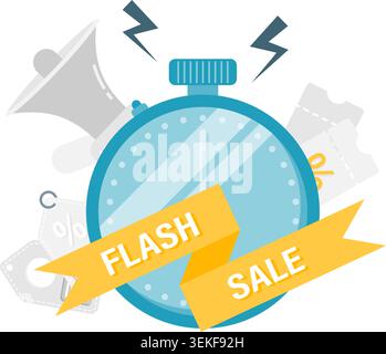 flash sale timer Stock Vector