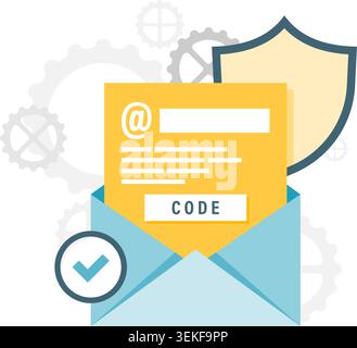 email code verification and access points Stock Vector