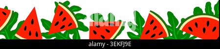 Summer vector background. Watermelon pattern. Abstract fun tropical illustration for banner, cover, flyer, poster, text.  Stock Vector