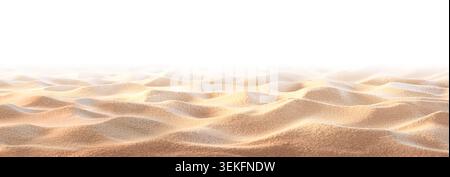 Sand Beach Isolated On White - Golden Sand Dune Stock Photo