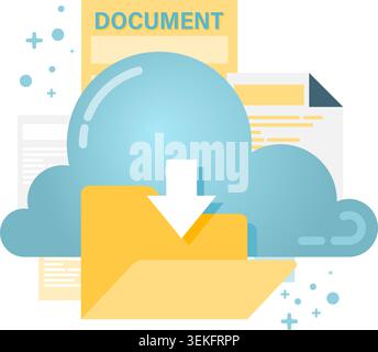 download from cloud storage Stock Vector