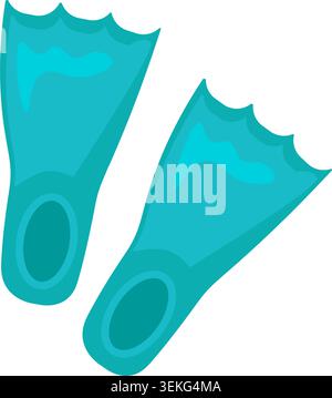 Colorful diving flippers for snorkeling, swimming, underwater exploration, and tropical summer vacations, flat summer illustration Stock Vector