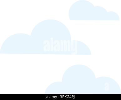 Soft cloud floating in a clear summer sky associated with warm weather and outdoor travel, flat summer illustration Stock Vector