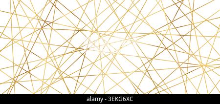 Modern abstract pattern with straight golden lines creating seamless geometric background texture vector illustration. Stock Vector