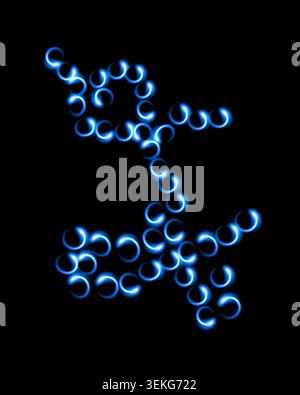 Vector isolated illustration of Ebola virus with neon effect. Stock Vector