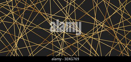 Straight random chaotic geometric lines form striking abstract vector pattern. Stock Vector