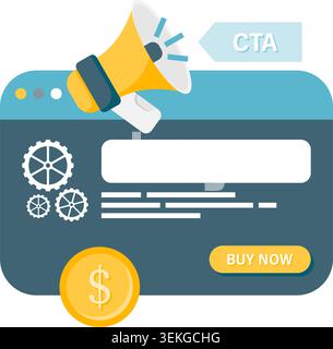 Call to action and brand promotions Stock Vector