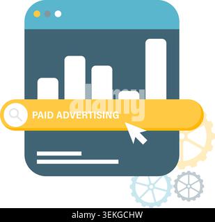 Paid search engine promotion and brand promotions Stock Vector