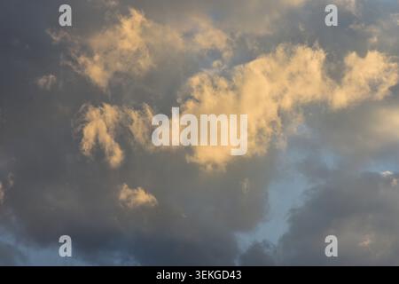 Dramatic sunset cloudy sky background Stock Photo