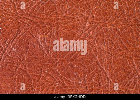 Weathered reddish brown leather textures from an antique book cover Stock Photo