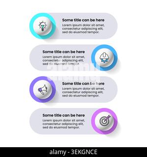 Infographic template with icons and 4 options or steps. Can be used for workflow layout, diagram, banner, webdesign. Vector illustration Stock Vector