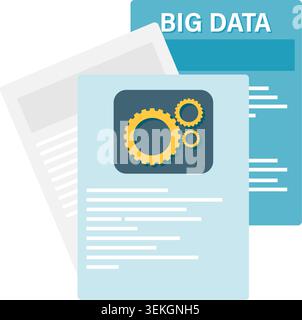 Technology and data documents Stock Vector