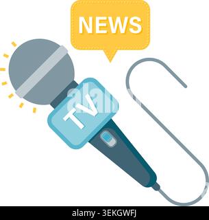 News broadcasting microphone Stock Vector
