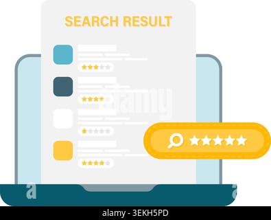 search results with star rating Stock Vector