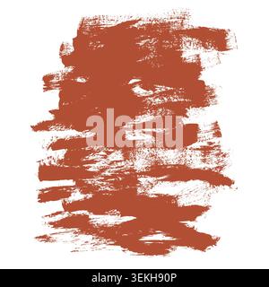 Terracotta brown grunge brush background with distress vector texture. Rustic dry paint backdrop design for product packaging, cover, invitations and Stock Vector