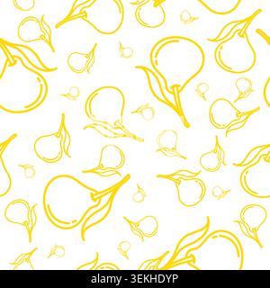 Pear Line Seamless Pattern Design. Pear Background Vector Stock Vector