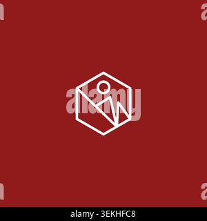 Modern line art mountain logo design. Mountain Vector Stock Vector