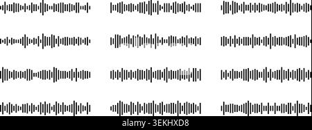 Sound wave icon for podcast audio. Voice message form pattern. Perfect for music player UI and radio frequency design templates. Stock Vector