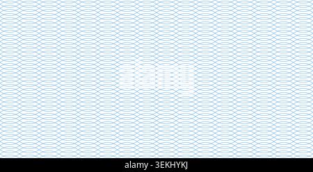 Guilloche pattern for money and passport security. Blue wave background with intricate lines creates watermark texture for certificate and currency protection. Stock Vector