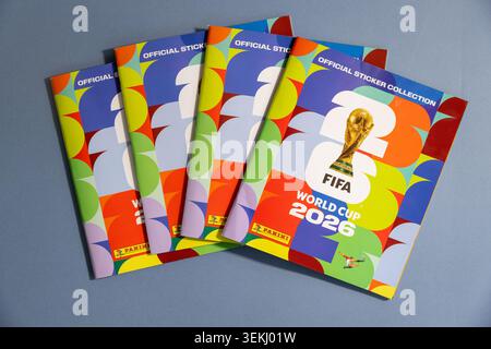 LONDON, UK - JUNE 2nd 2026: The official Panini world cup soccer 2026 sticker book collectable album Stock Photo