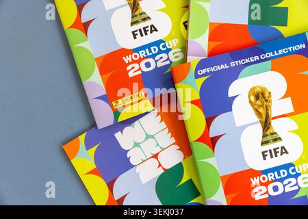 LONDON, UK - JUNE 2nd 2026: The official Panini world cup soccer 2026 sticker book collectable album Stock Photo