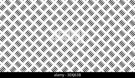 Steel diamond plate pattern with metal checker texture. Industrial tread surface design for seamless backgrounds, floors, and nonslip construction panels Stock Vector