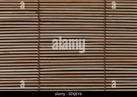 Horizontal Bamboo Straw Mat Texture Background Stock Photo