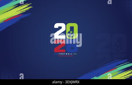: 2026 Football Tournament Vector Illustration on Dark Blue Background Stock Vector