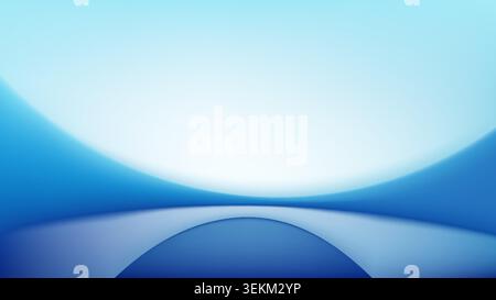 Abstract blue background with soft curves and a bright white center gradient for clean modern corporate template design Stock Vector