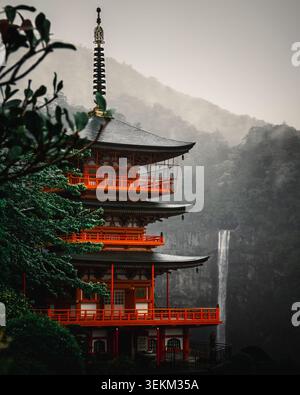 Kumano Nachi Taisha is one of the three sacred Grand Shrines of Kumano Sanzan located within the Wakayama prefecture of Japan. Taken in April 2024. Stock Photo