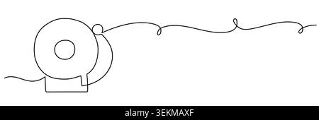 Minimal One Line School Bell Illustration Design Stock Vector