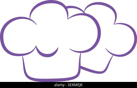 Two Chef Hats Outline Illustration Stock Vector