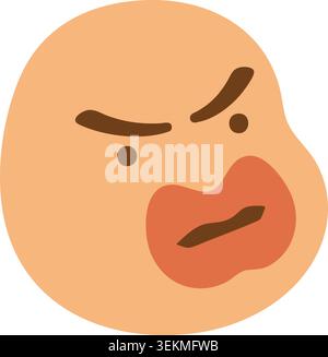 Simple illustration of a tan expressive face mask with one winking eye raised brow and puckered mouth. Stock Vector