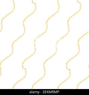 Simple Christmas lights garlands diagonal watercolor seamless pattern on white. Winter holiday festive decorations repeat background. Hand drawn Stock Photo