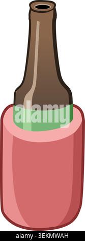 Beer Bottle in cozy Stock Vector