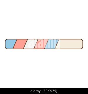 Retro computer loading bar with transgender pride flag colors. Vintage style user interface progress status bar. Vector illustration isolated on white Stock Vector