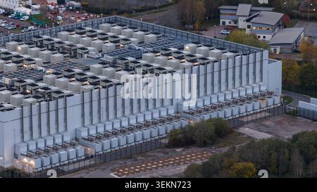 Large data center building processing cloud storage information Stock Photo