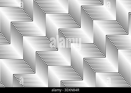 Modern Black and White Striped with stairs steps style. Vector Background for Covers, Advertising, Ads, Packaging. Pattern of Broken Lines and Geometr Stock Vector