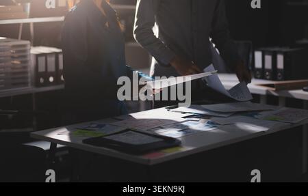 Team of Program Developer Collaborating on UXUI Design Planning in a Modern Office Environment Stock Photo