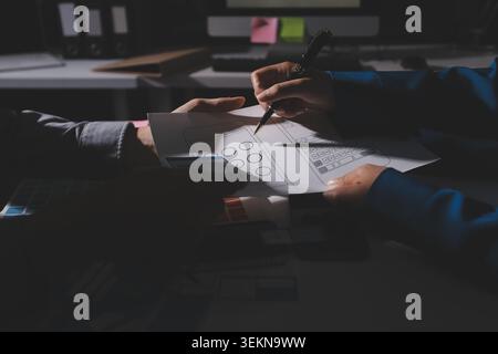 Team of Program Developer Collaborating on UXUI Design Planning in a Modern Office Environment Stock Photo