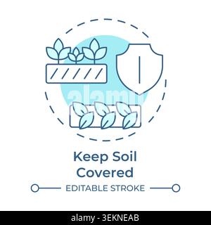 Keep soil covered soft blue concept icon Stock Vector