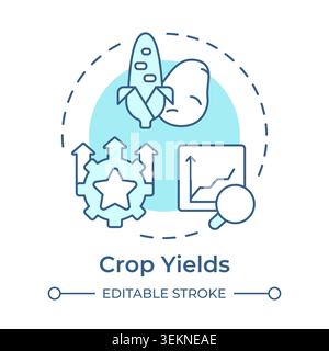 Crop yields soft blue concept icon Stock Vector